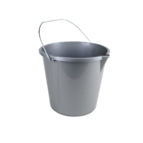 Bucket with Metal Handle 10L Silver