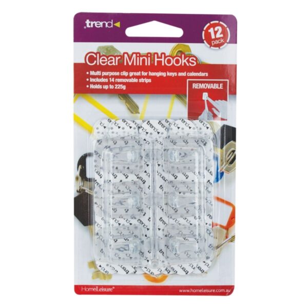 Trend Clear Mini Hooks 12pk